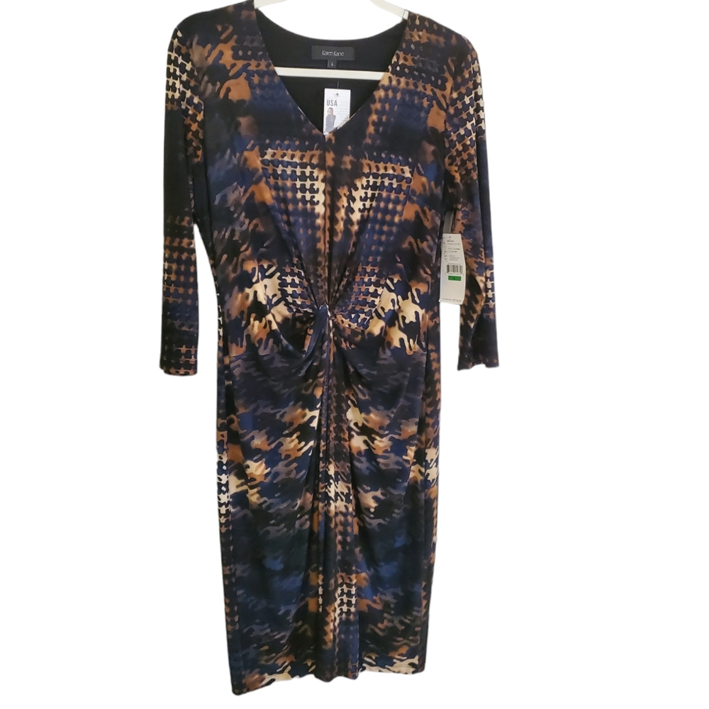 Karen Kane NWT  Houndstooth Knot Front Dress.